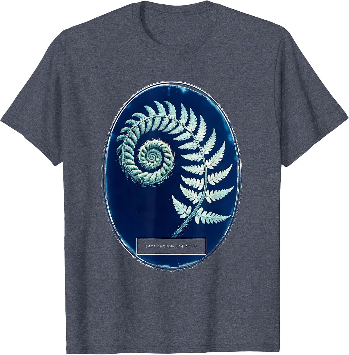 I See The Golden Ratio Cyanotype Sacred Geometry Math T-Shirt - Heather Blue