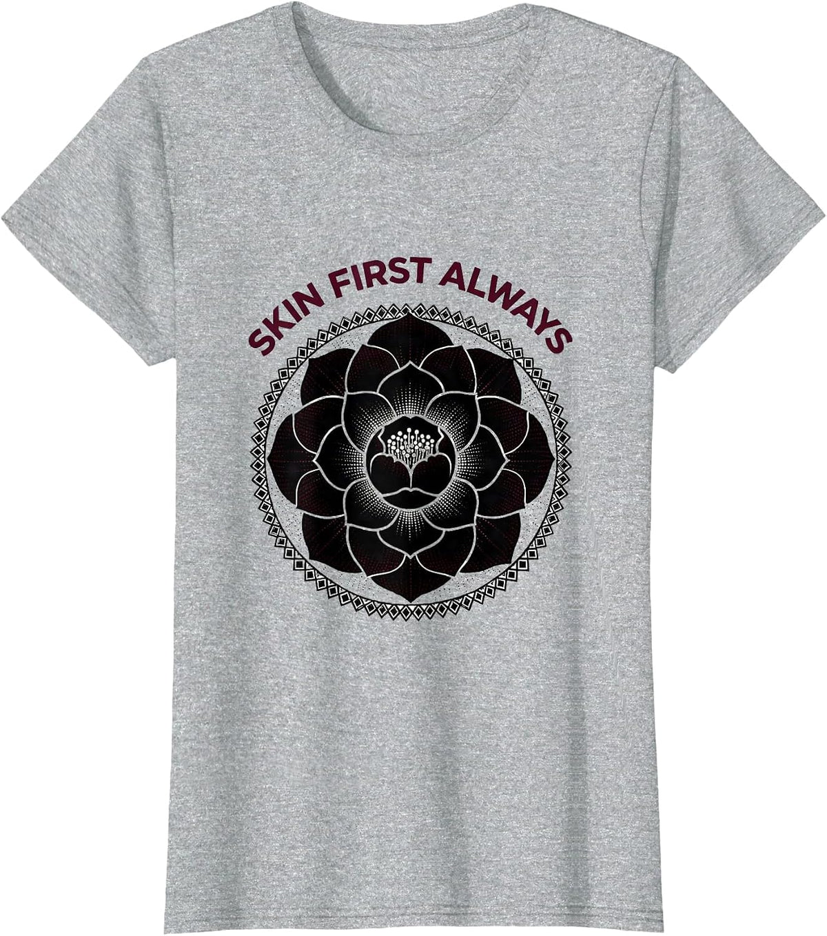 Skin First Always K-Beauty Skincare Design T-Shirt - Heather Grey