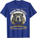 Honor The Oracle Funny Groundhog Day Woodcut Engraving T-Shirt - Royal Blue