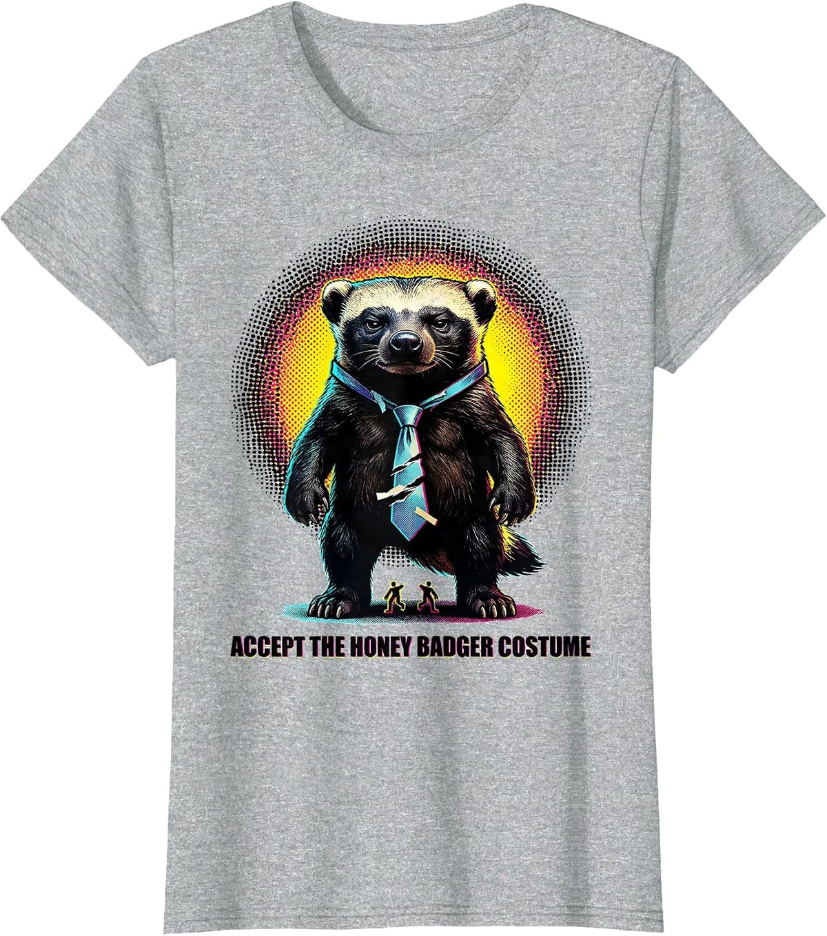 Accept The Honey Badger Costume Pop Art Halloween Humor T-Shirt - Heather Grey