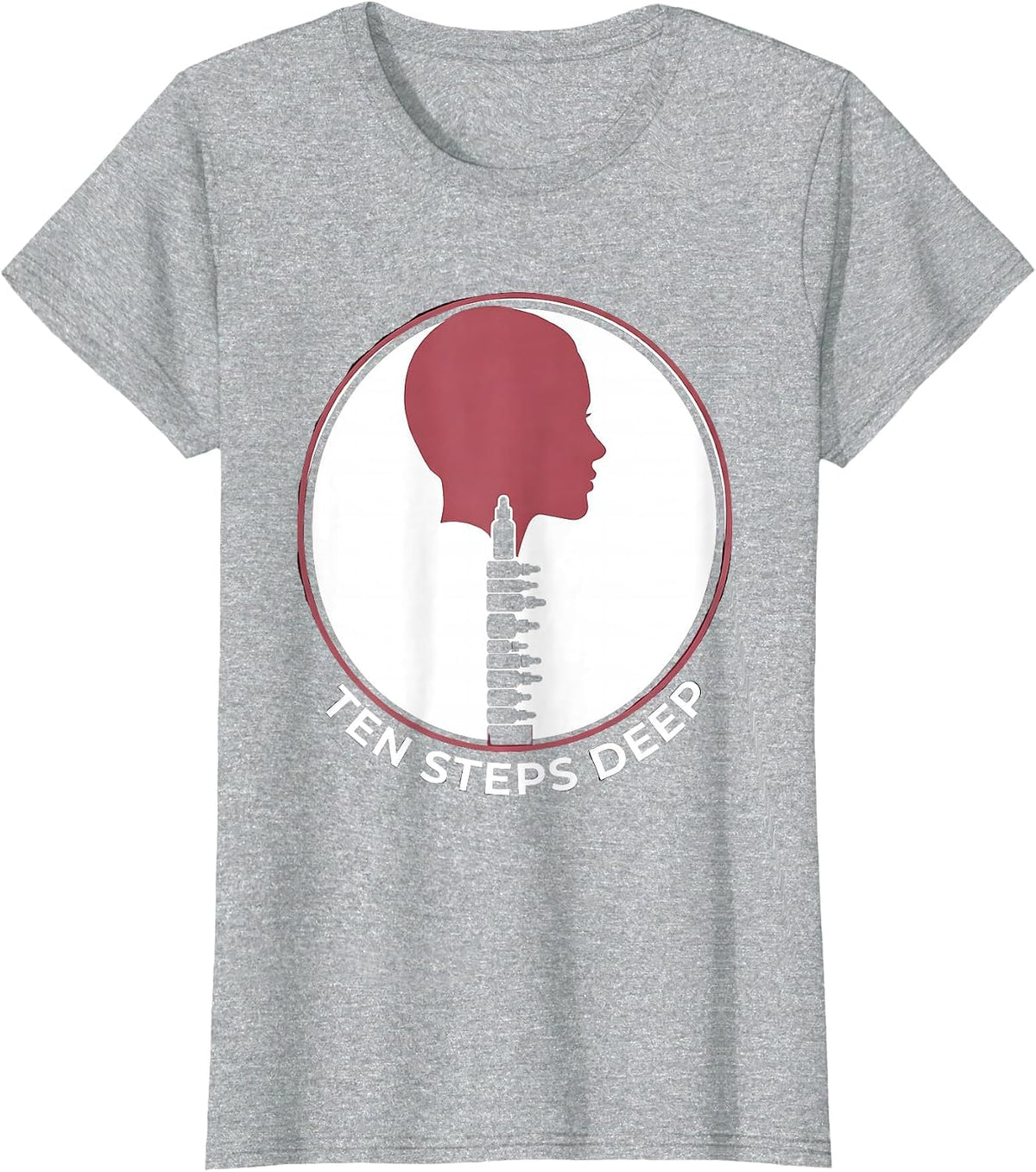 Ten Steps Deep K-Beauty Skincare Lifestyle Design T-Shirt - Heather Grey