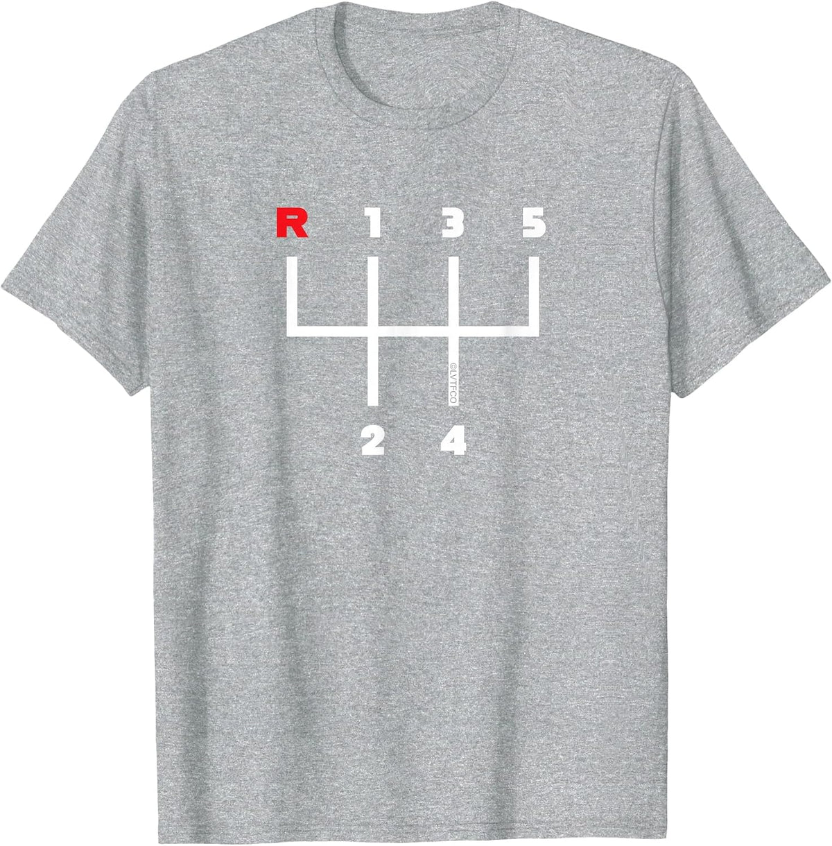 Car Gear Shifter Pattern Manual Transmission (5 Speed) T-Shirt - Heather Grey