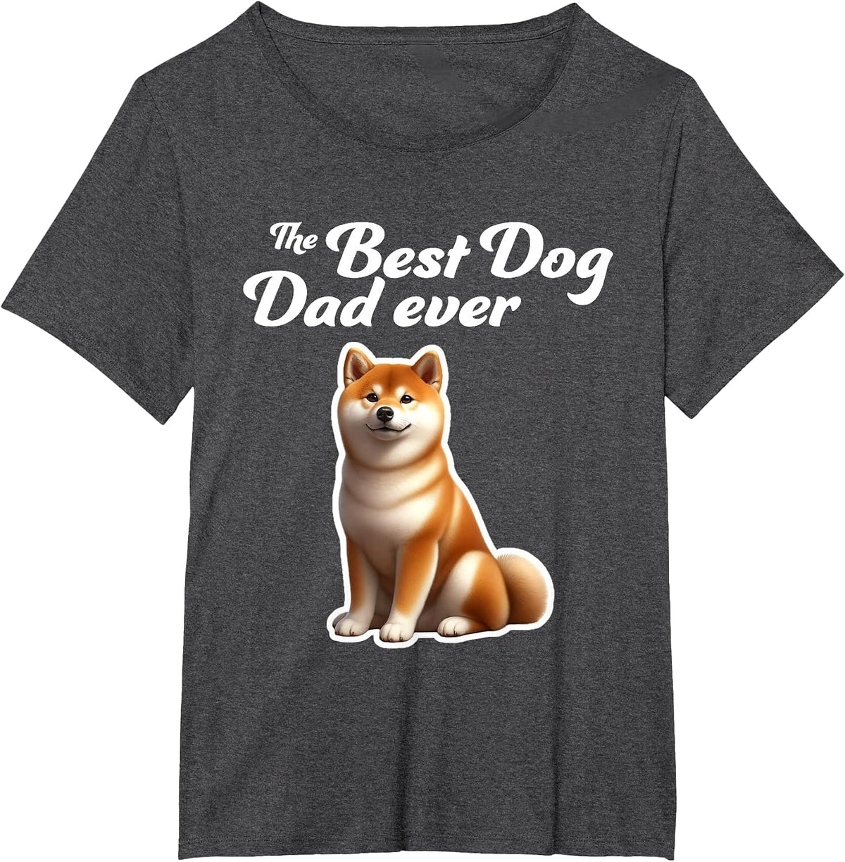 Best Dog Dad Ever - Shiba Inu T-Shirt - Dark Heather Grey