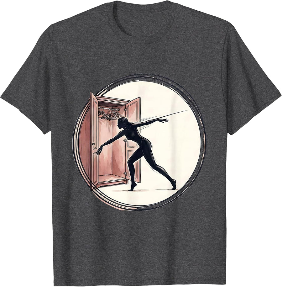 Men's Dude Where's My Couture Pink Fashion Illustration T-Shirt - Dark Heather Grey