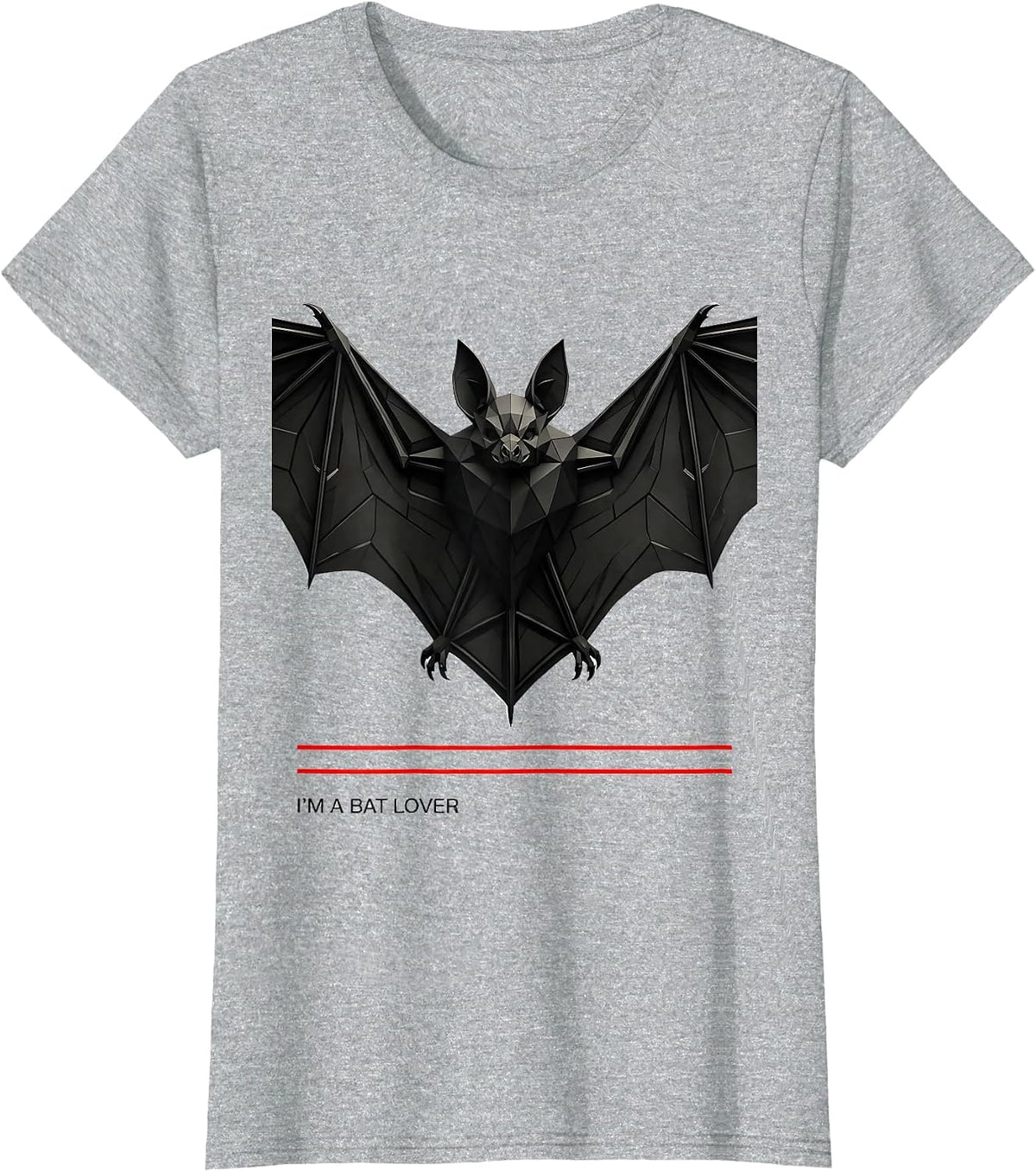 Women's I'm A Bat Lover Whimsical Bat Wildlife Conservation Bat Week T-Shirt - Heather Grey