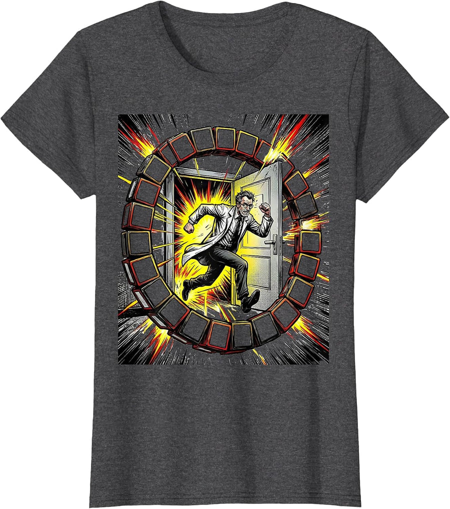 Women's Chemist Sprint Comic Book Science Humor Gift T-Shirt - Dark Heather Grey