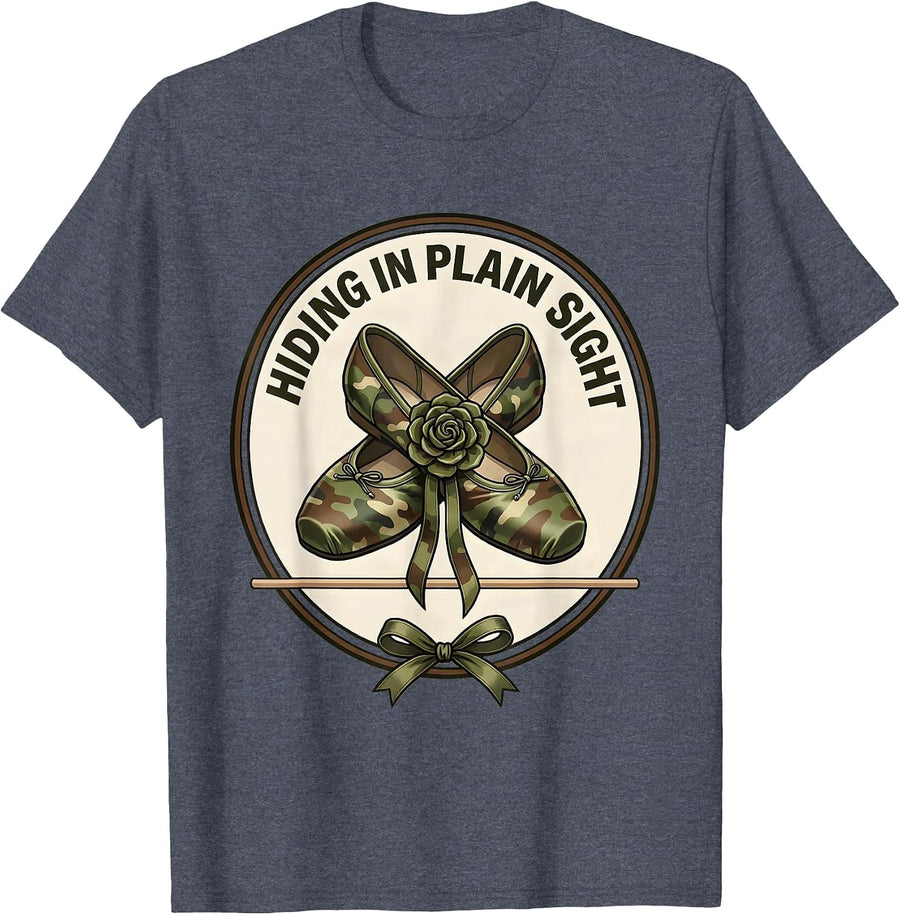 Duck Camo Hiding In Plain Sight Design T-Shirt - Heather Blue