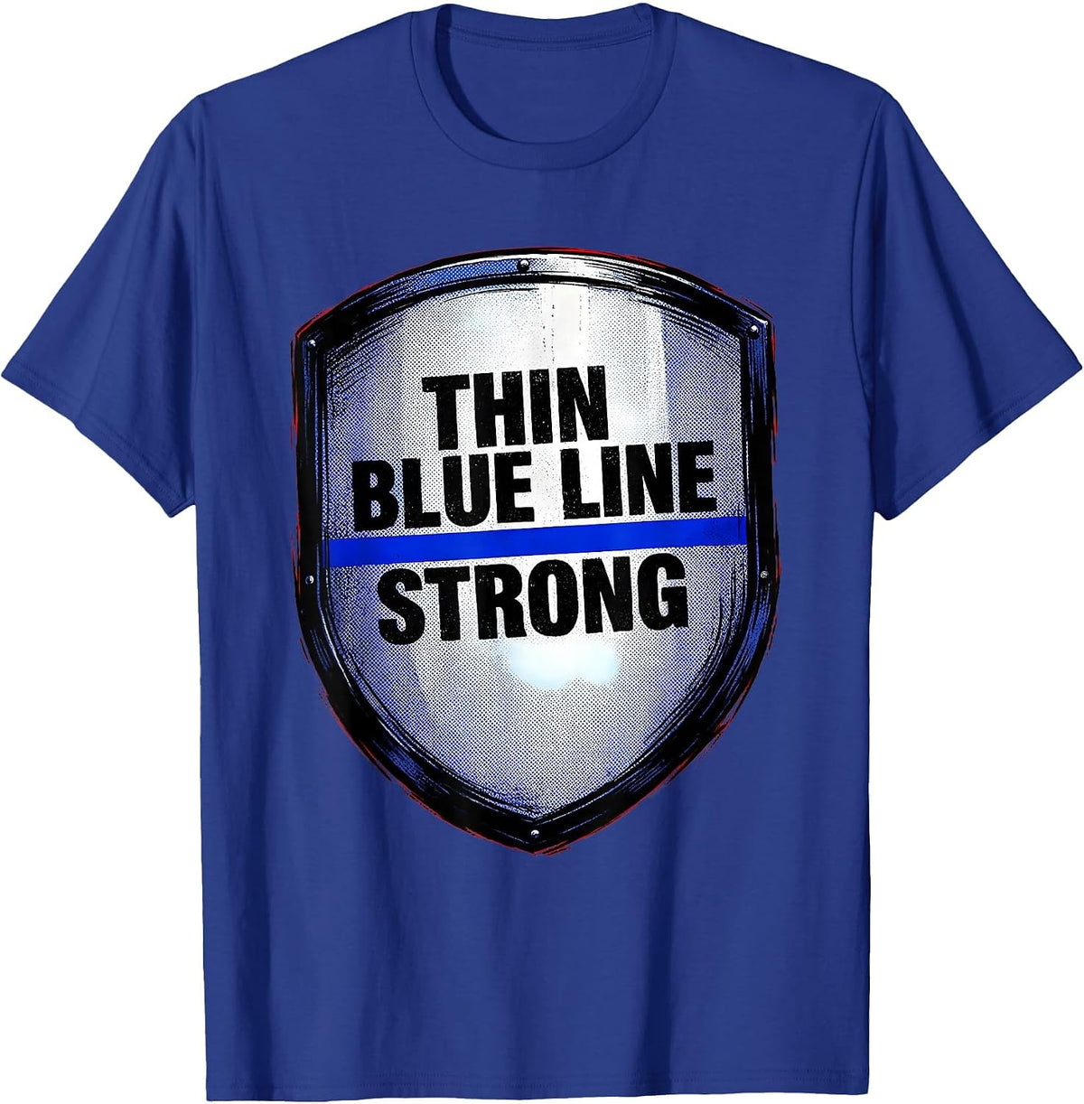 Men's Thin Blue Line Strong Law Enforcement Design T-Shirt - Royal Blue