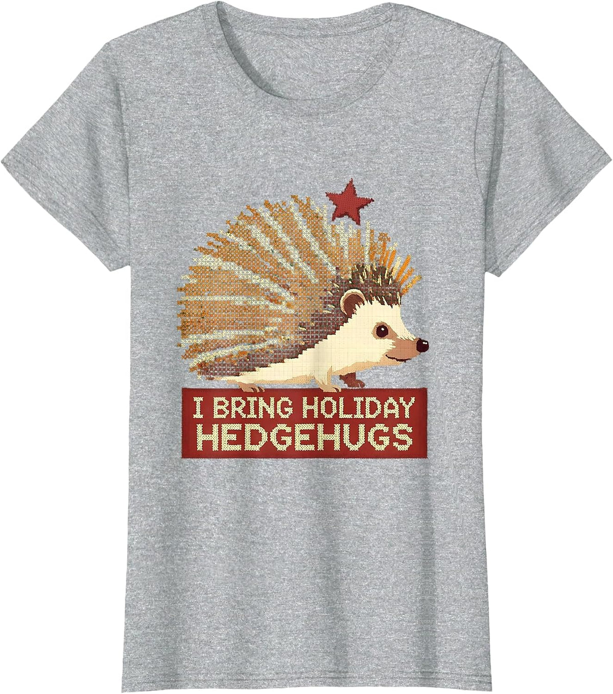 Women's I Bring Holiday Hedgehugs Cute Hedgehog Animal Lover T-Shirt - Heather Grey