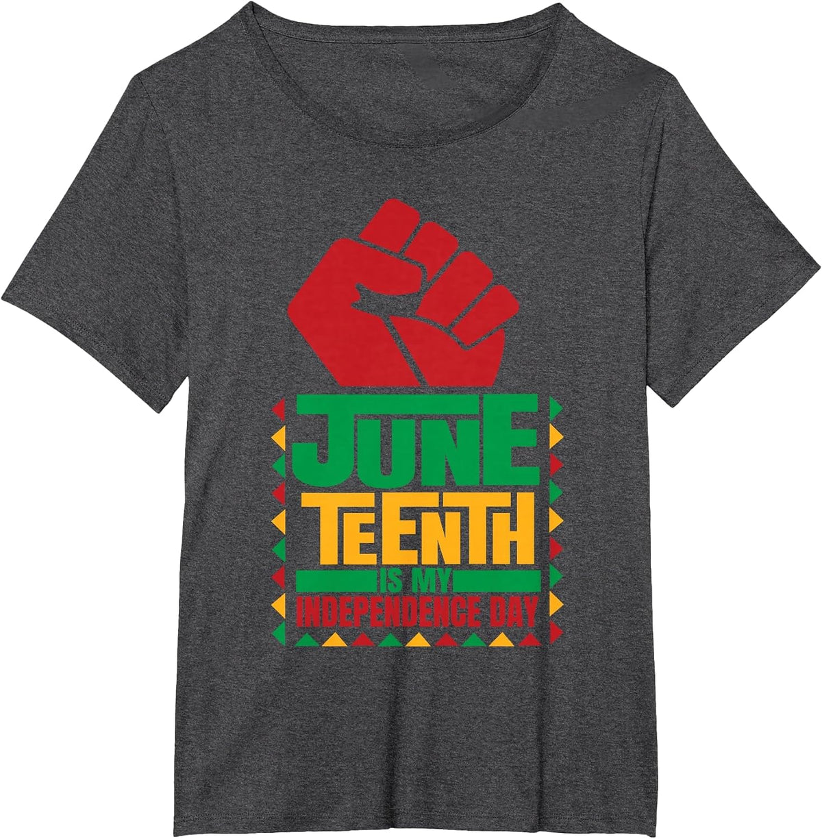 Juneteenth is My Independence Day Novelty Juneteenth T-Shirt - Dark Heather Grey