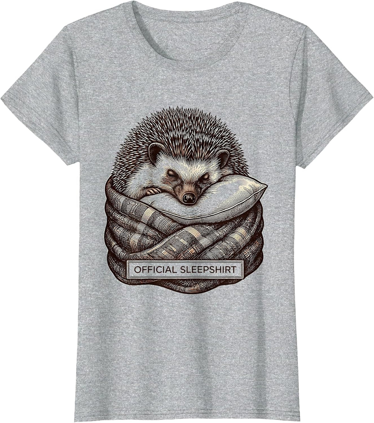 Official Sleepshirt Cozy Hedgehog Sleepwear Pajama Gift T-Shirt - Heather Grey