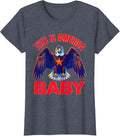 This Is America Baby Patriotic Graphic Design T-Shirt, Women, Heather Blue, X-Large - As Pictured