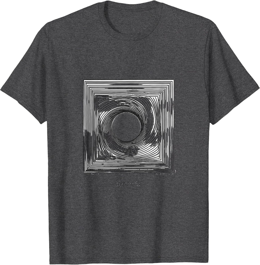 Men's Happy 11/23 Minimalist Fibonacci Spiral Math Teacher T-Shirt - Dark Heather Grey