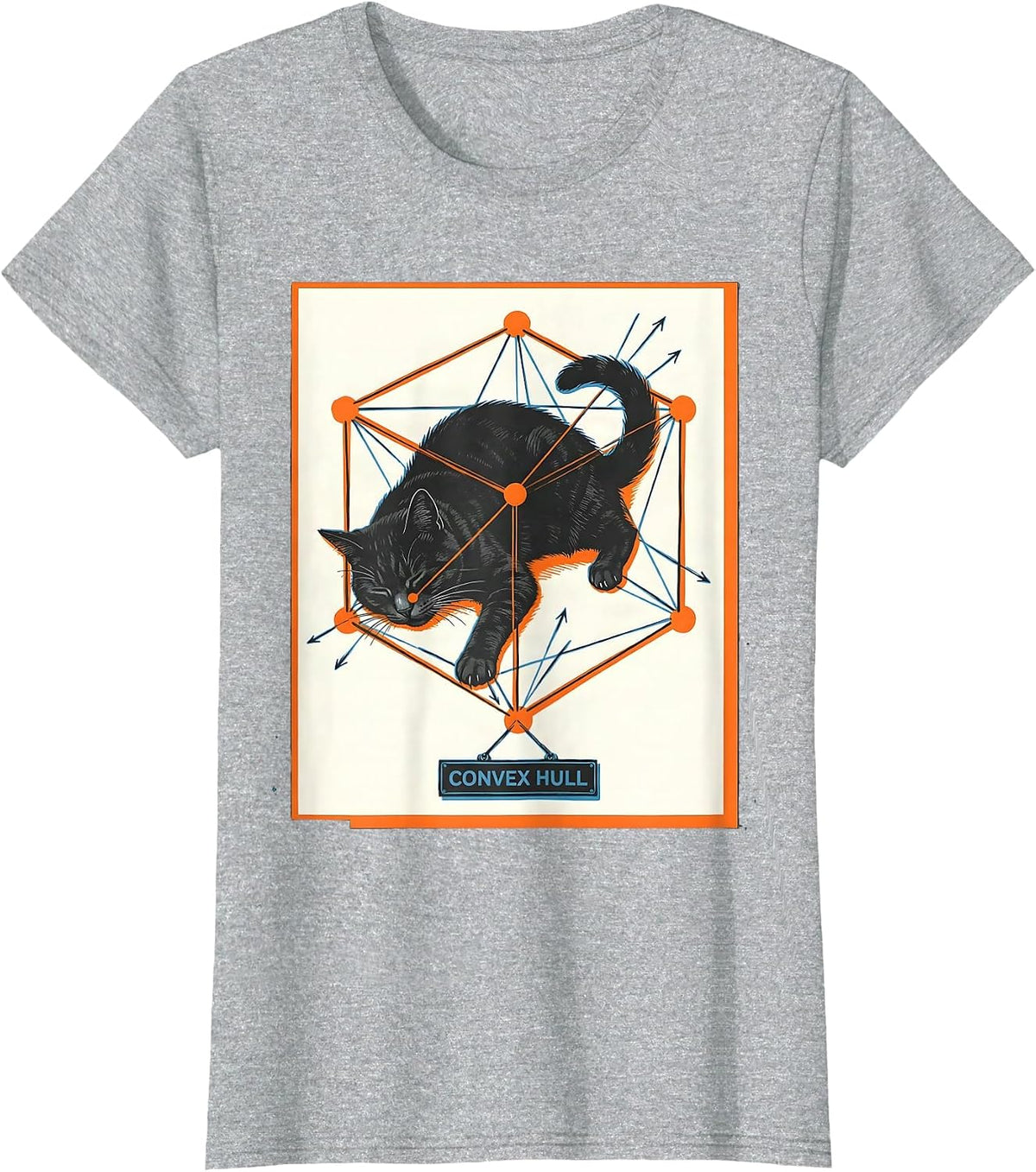 Convex Hull Funny Cat Math Science Teacher Gift T-Shirt - Heather Grey