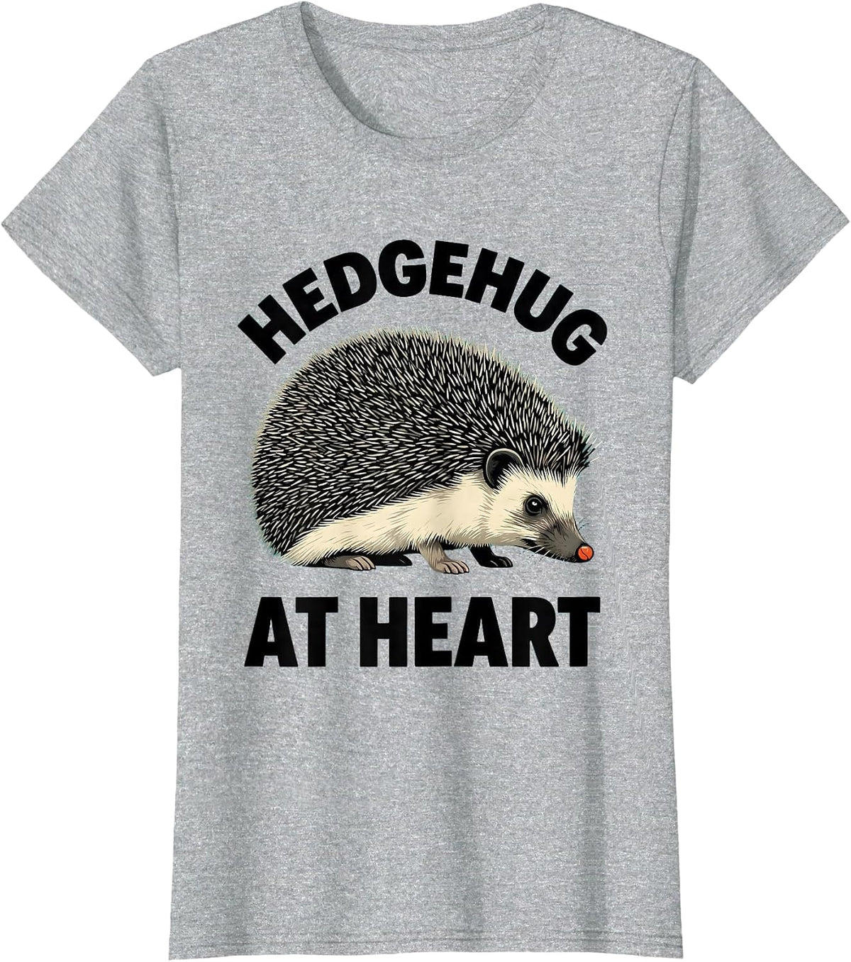 Hedgehug At Heart Midcentury Modern Hedgehog Lover Gift T-Shirt - Heather Grey