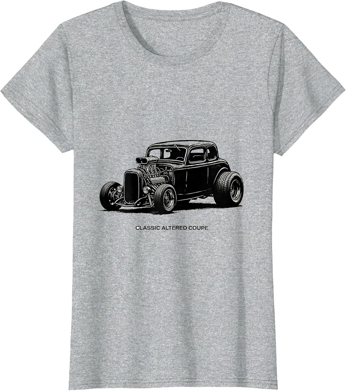 Classic Altered Coupe Vintage Muscle Car Racing Enthusiast T-Shirt - Heather Grey