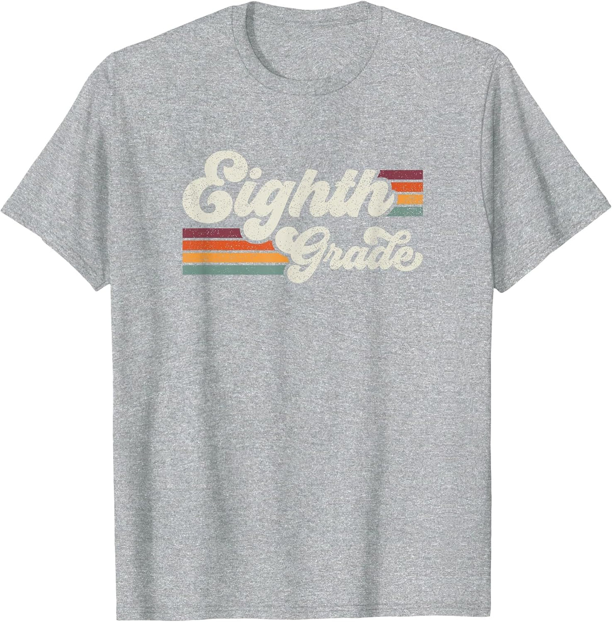 Retro Eighth Grade Teacher Back to School T-Shirt - Heather Grey