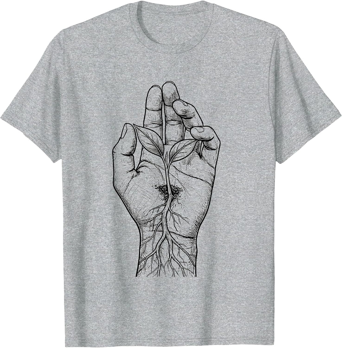 Men's Mental Health Matters Seedling Palm Graphic T-Shirt - Heather Grey