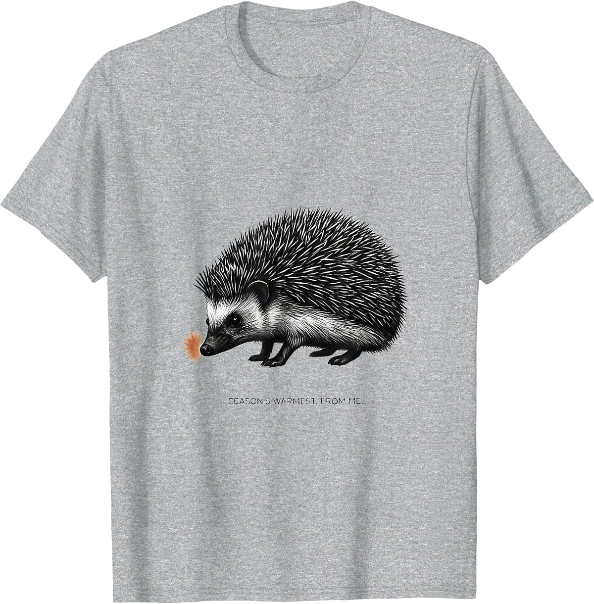Men's Season's Warmest From Me Cute Hedgehog Animal Lover Gift T-Shirt - Heather Grey