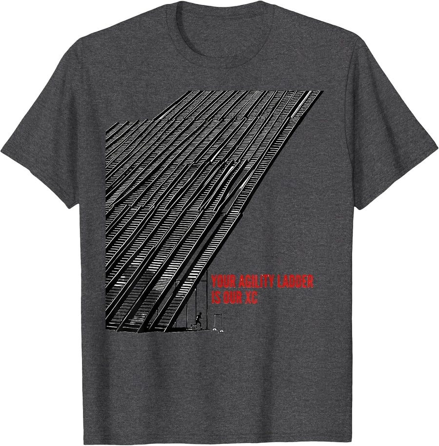 Men's Your Agility Ladder Is Our XC Funny Cross Country Running T-Shirt - Dark Heather Grey