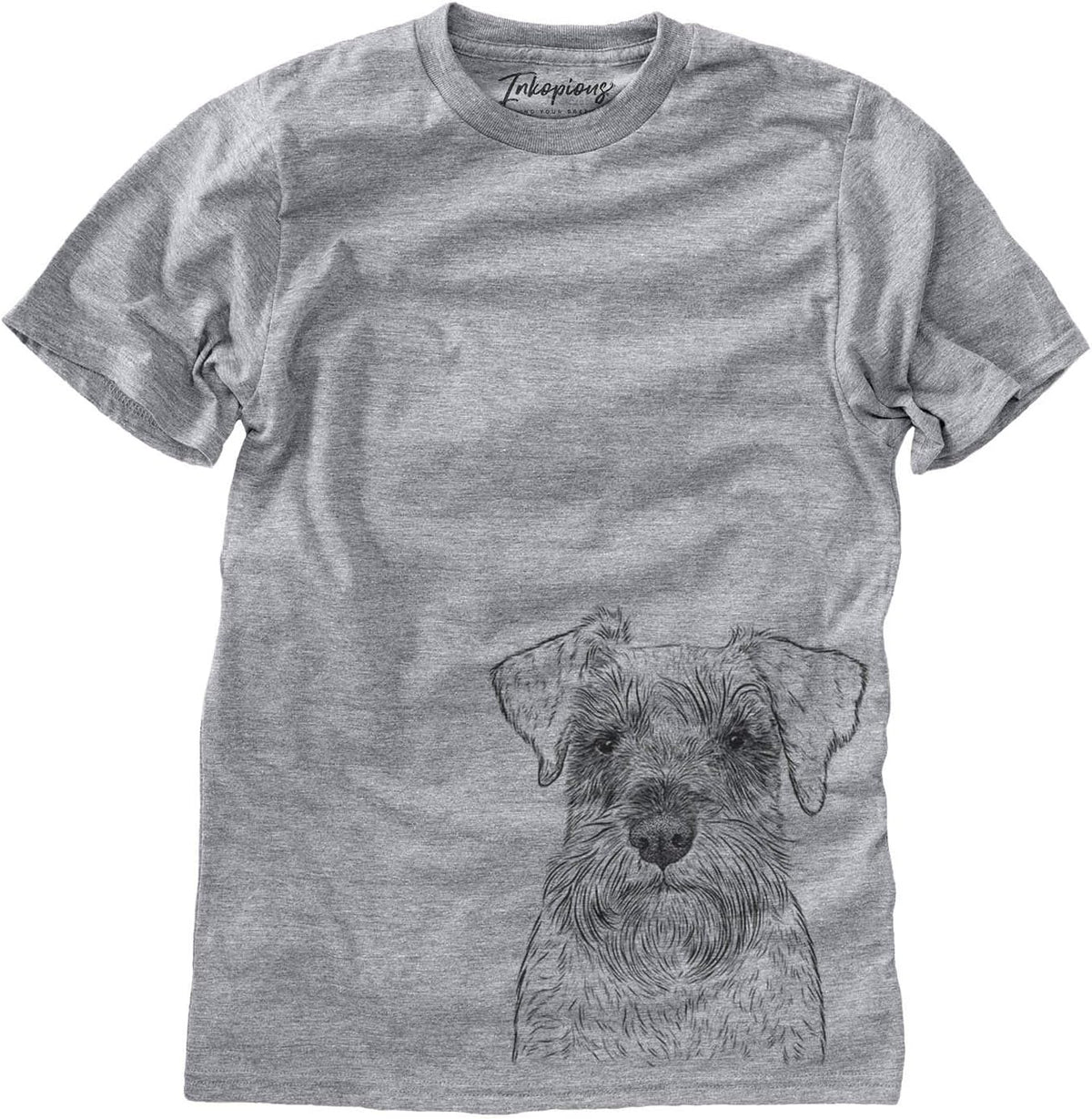 Bare Smokey the Miniature Schnauzer Dog Triblend T-Shirt - Unisex Grey Crew Neck