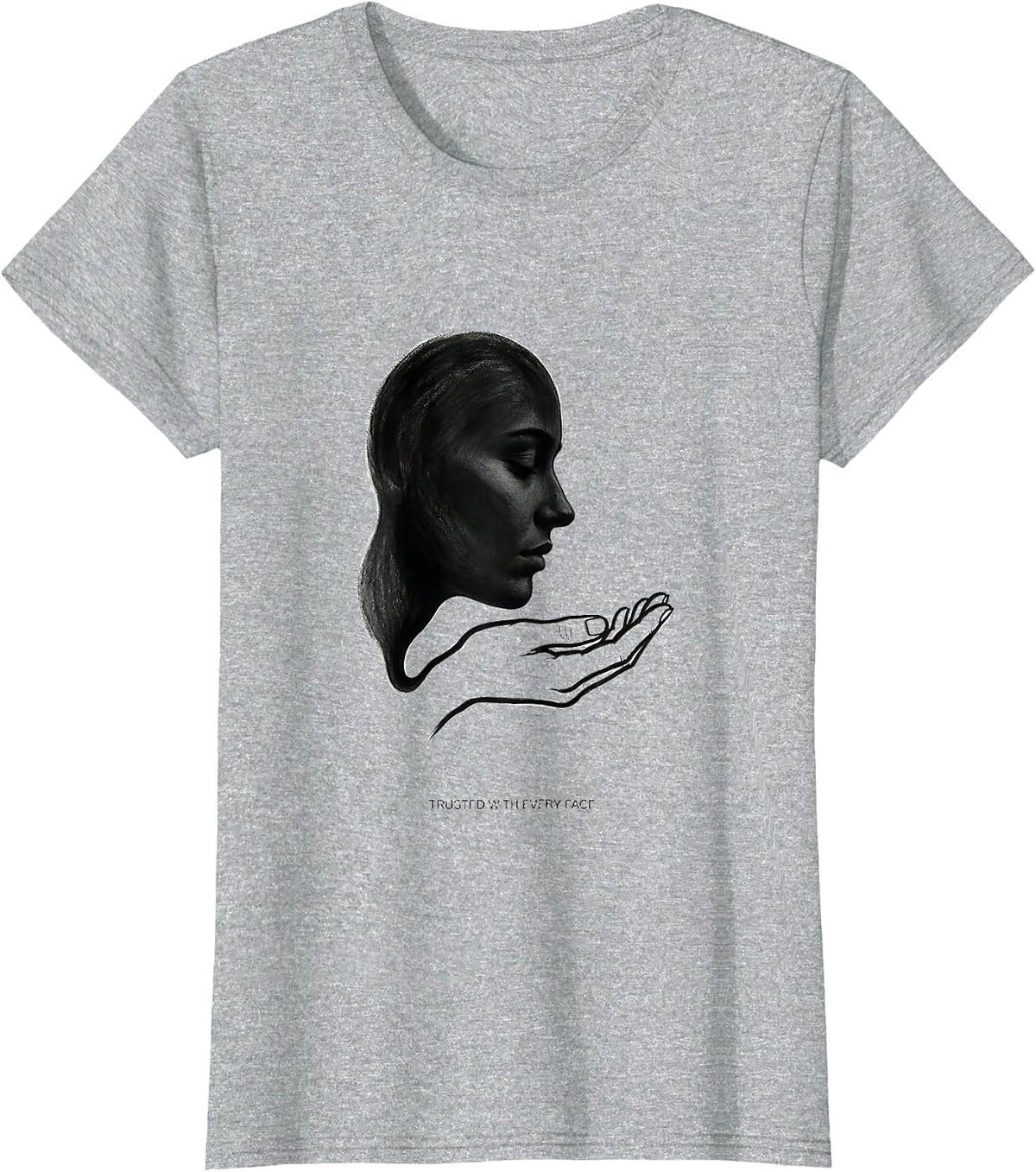 Trusted With Every Face Minimalist Esthetician Gift T-Shirt - Heather Grey