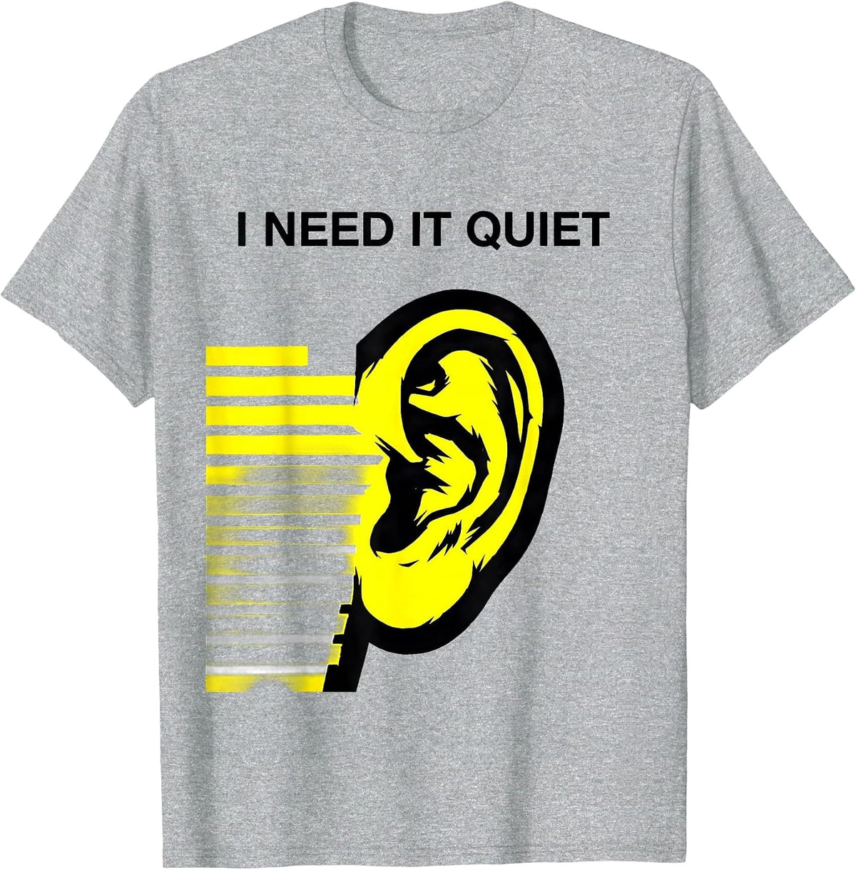 Men's I Need It Quiet Stencil Neurodiversity Autism Acceptance T-Shirt - Heather Grey