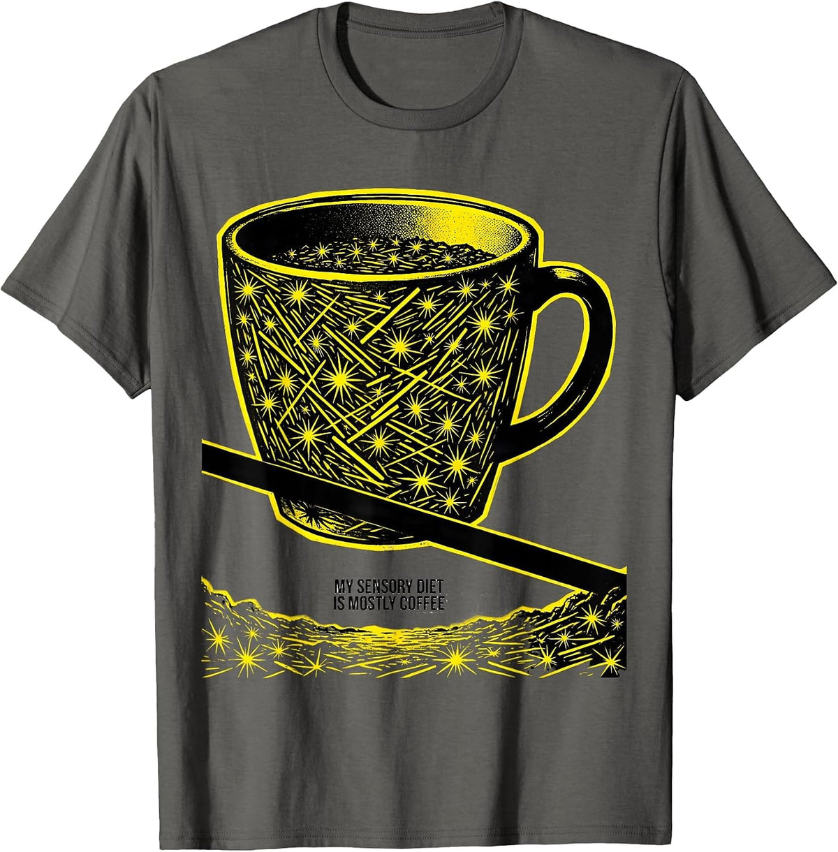 My Sensory Diet Is Mostly Coffee Playful Occupational T-Shirt - Asphalt Grey