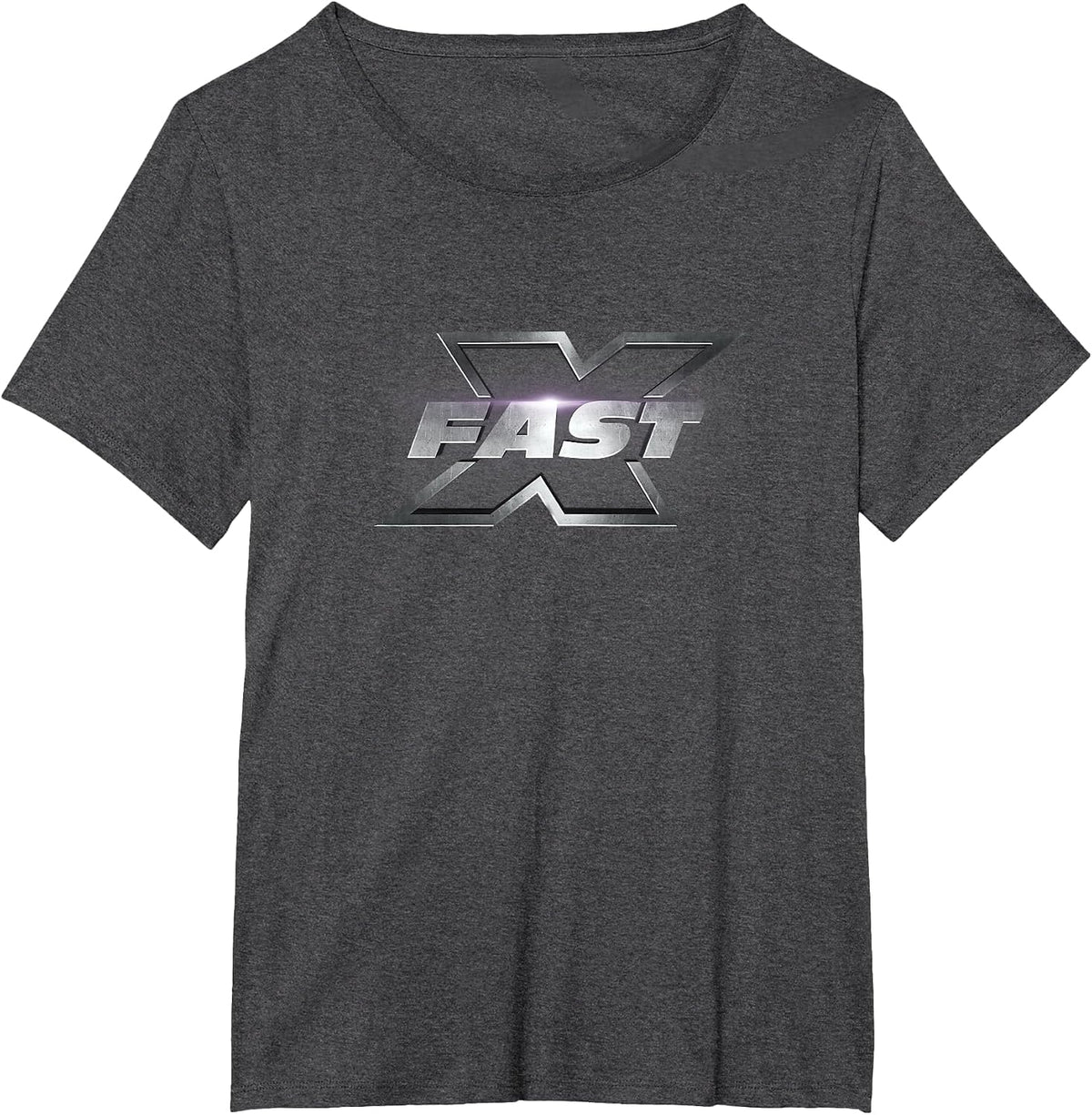 Fast X Metallic Shine Title Movie Logo T-Shirt - Dark Heather Grey