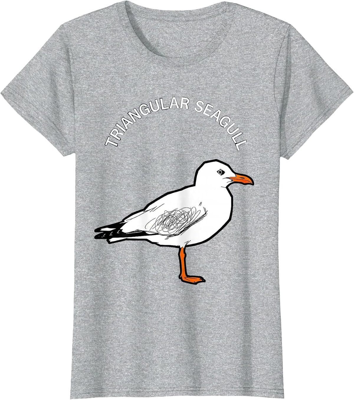 Women's Triangular Seagull Bird Pun Funny Geometric Math Teacher T-Shirt - Heather Grey