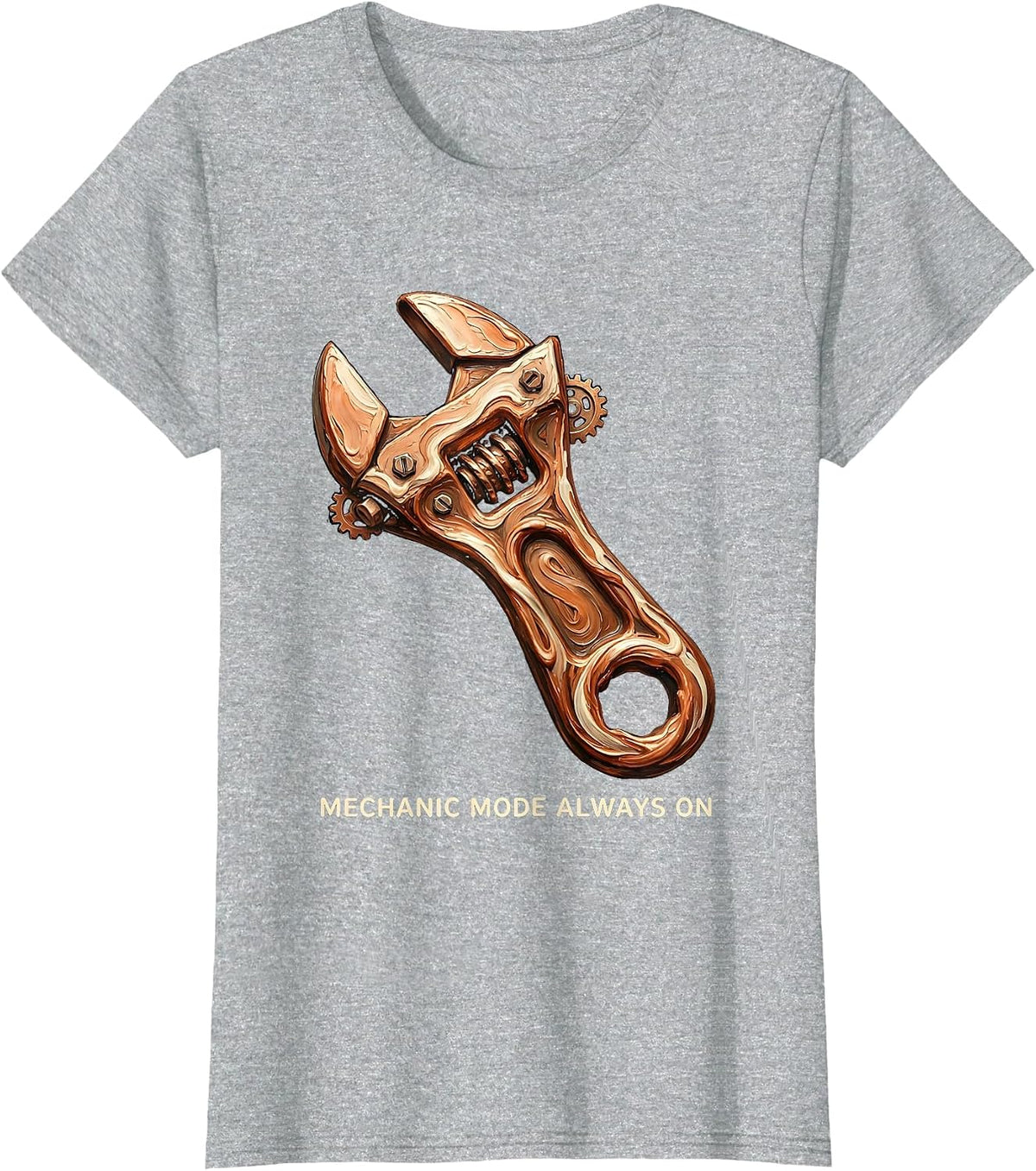 Mechanic Mode Always On Auto Repair Design T-Shirt - Heather Grey