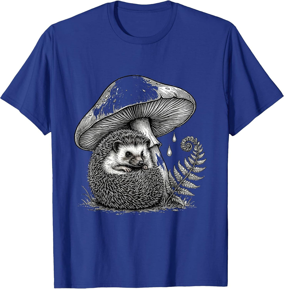 Men's Cute Hedgehog Round Art Animal Lover Gift T-Shirt - Royal Blue