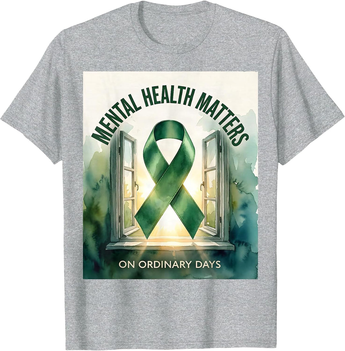 Men's Mental Health Matters On Ordinary Days Inspirational Support T-Shirt - Heather Grey