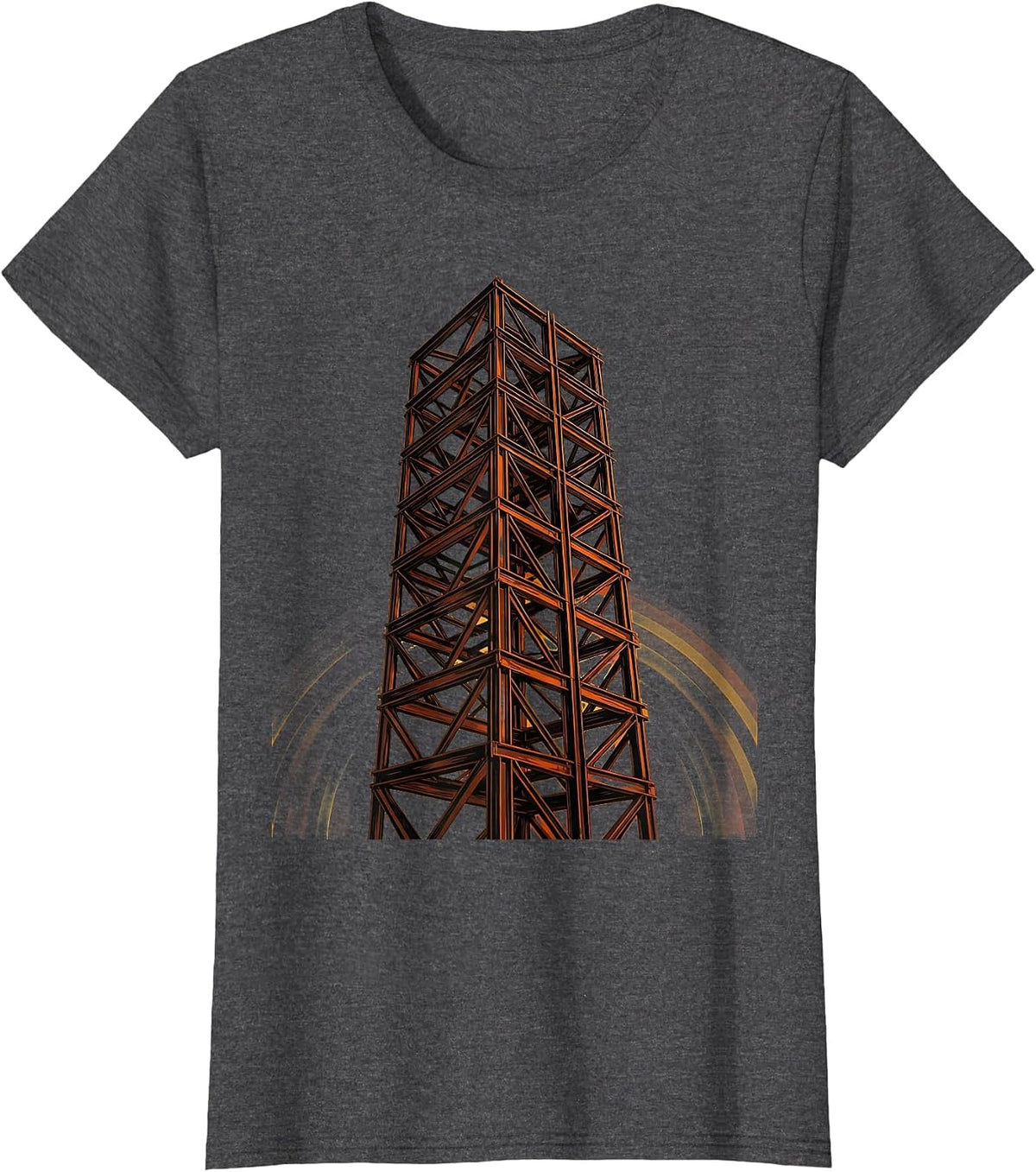 Labor Day Rising Skyscraper Steel Girder Illustration T-Shirt, Women, Dark Heather Grey, XX-Large - As Pictured