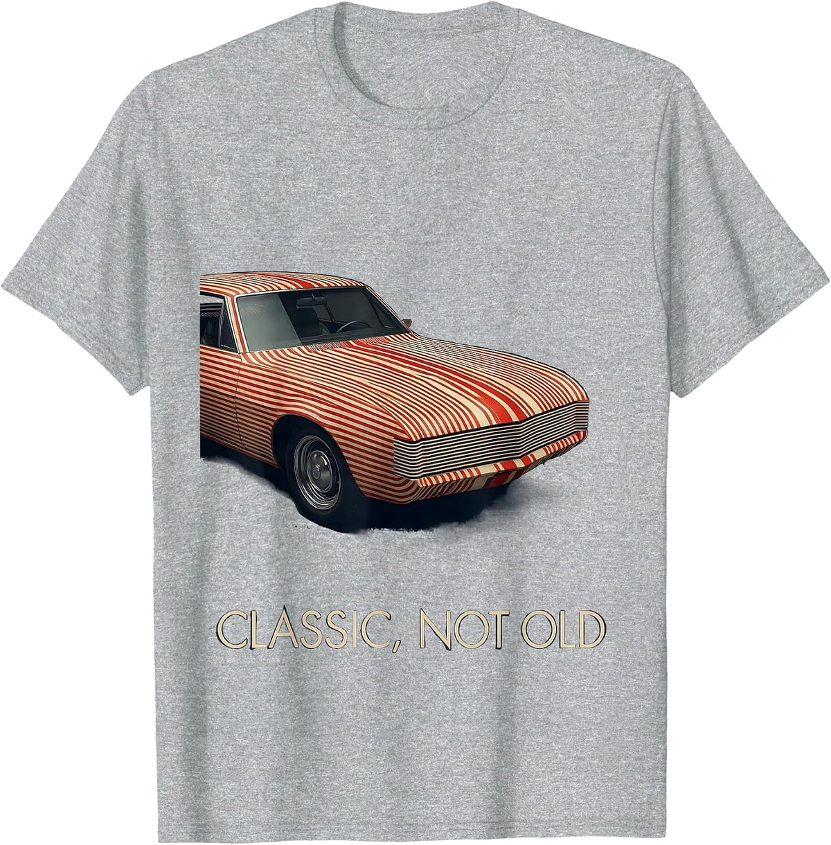 Men's Classic Not Old Vintage Drag Coupe Racing Enthusiast Car T-Shirt - Heather Grey