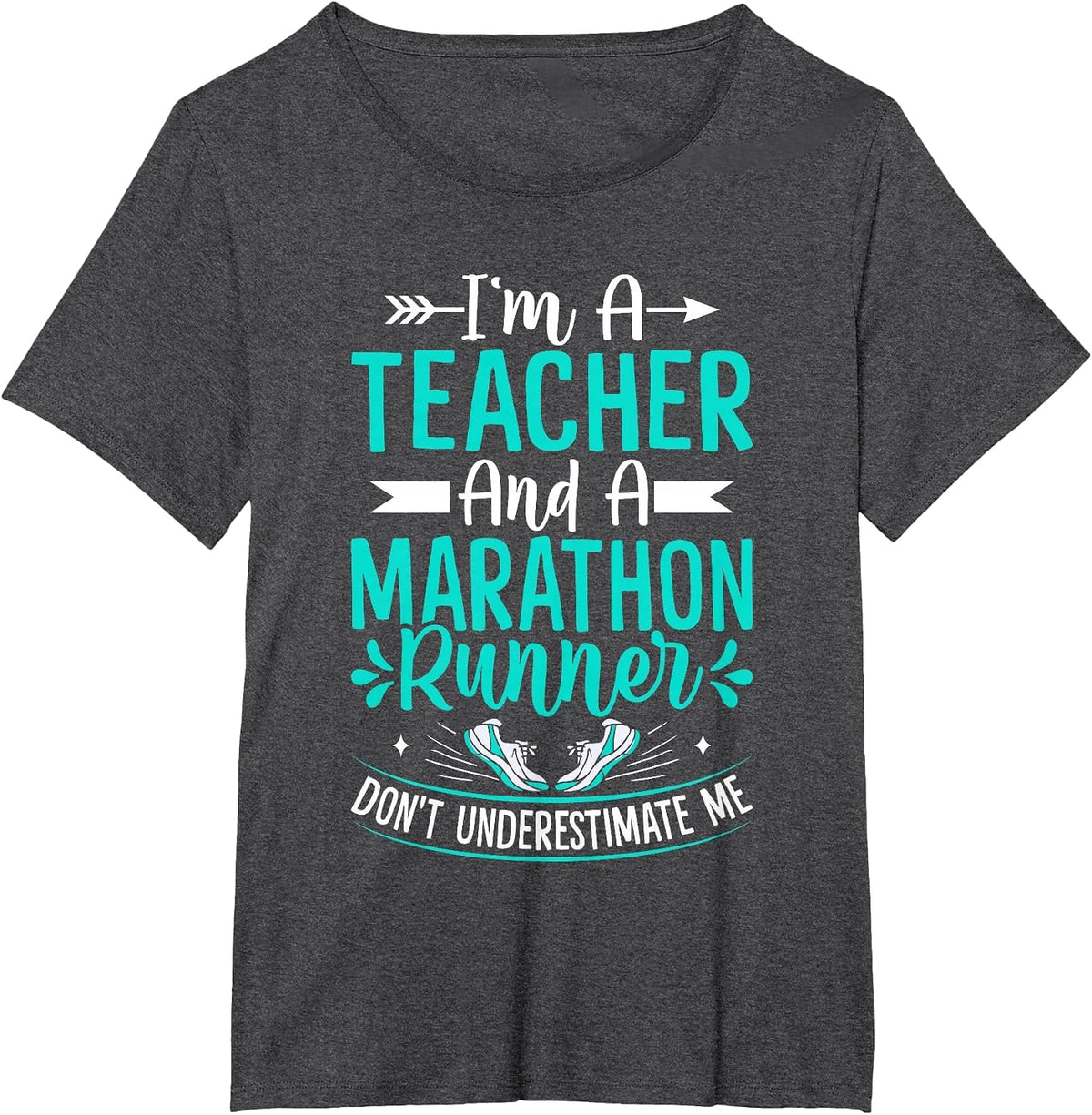 Marathon Runner Teacher Celebrating Teacher's Day Lover T-Shirt - Dark Heather Grey