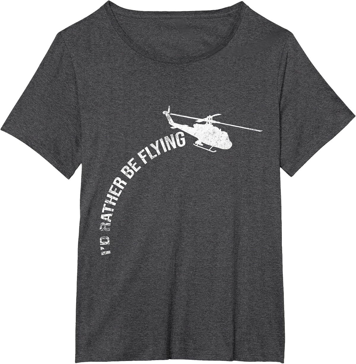I'd Rather Be Flying Funny Helicopter Heli Pilot Vintage Men T-Shirt - Dark Heather Grey
