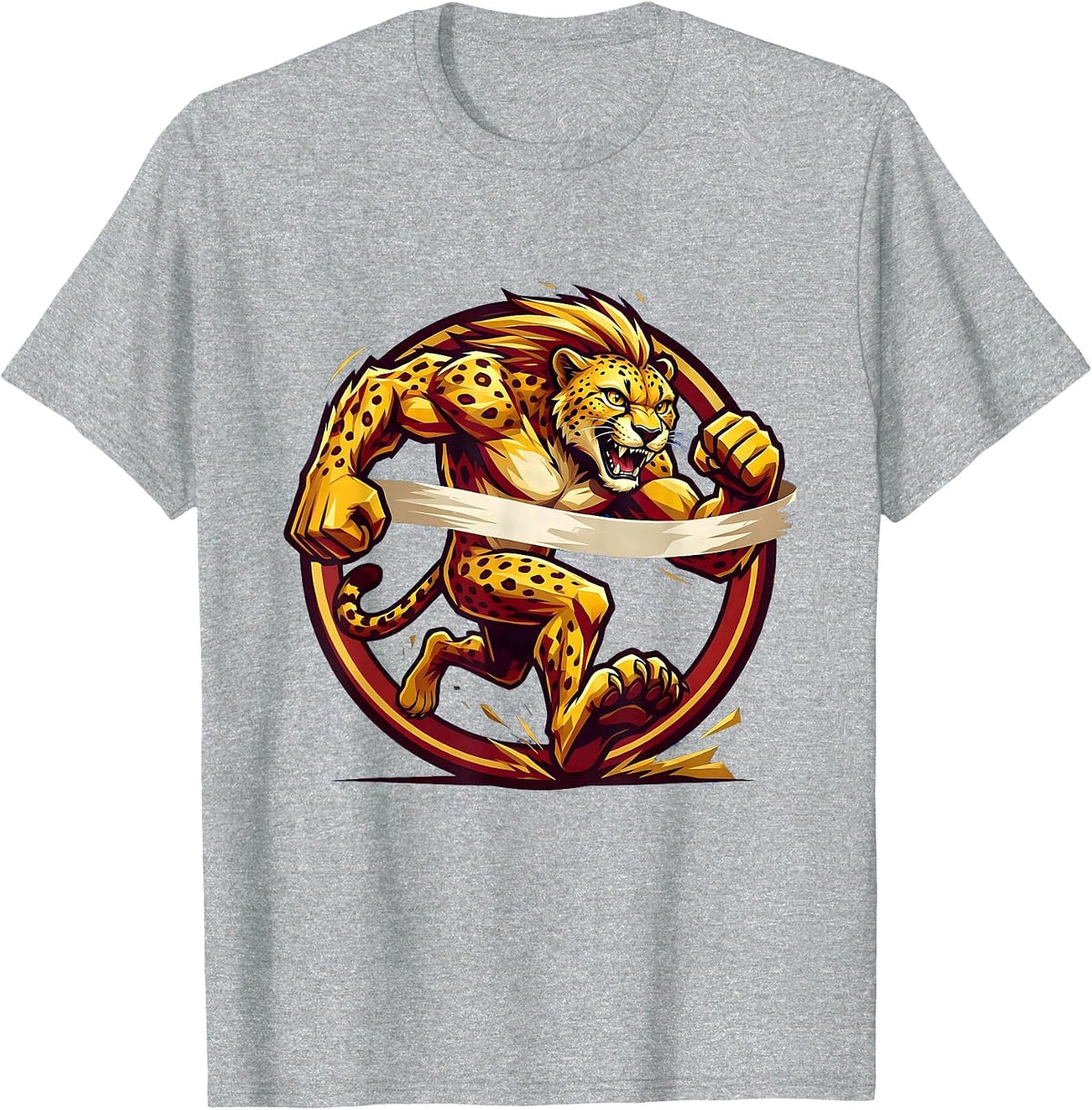 Men's Sprinter Finish Line Burst Track Running Design T-Shirt - Heather Grey