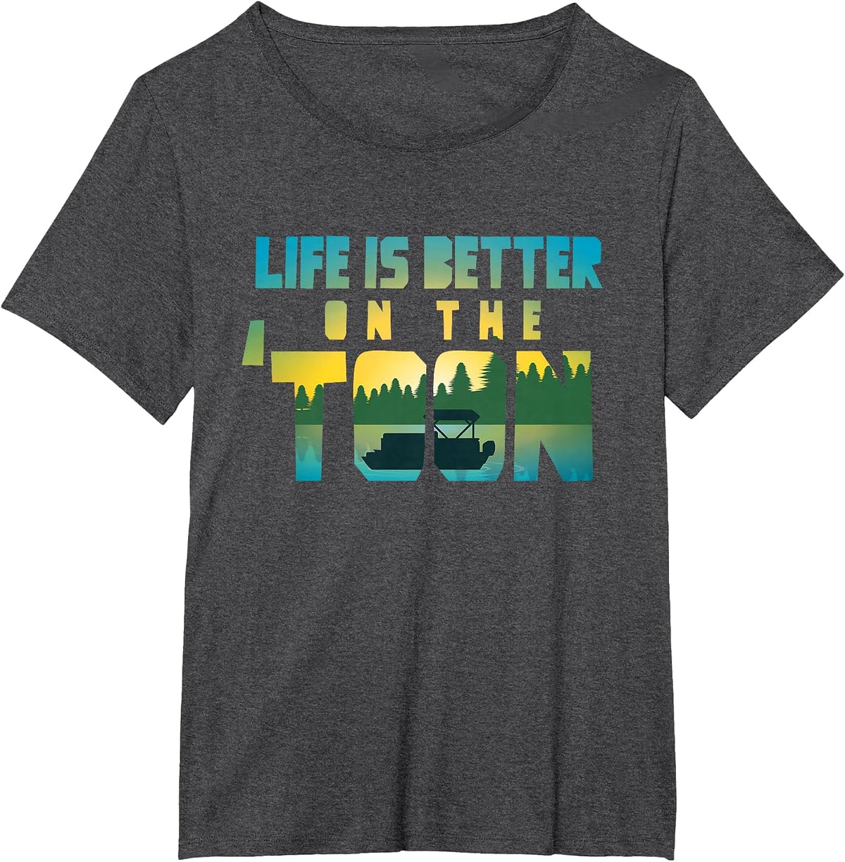Boating Life is Better On The Toon Pontoon Captain for Men T-Shirt - Dark Heather Grey