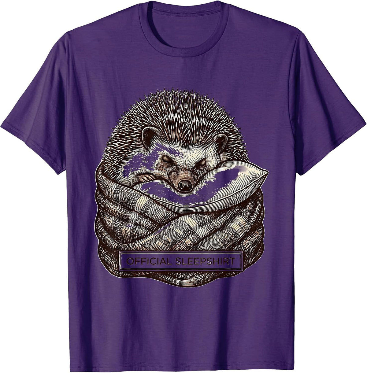 Official Sleepshirt Cozy Hedgehog Sleepwear Pajama Gift T-Shirt - Purple