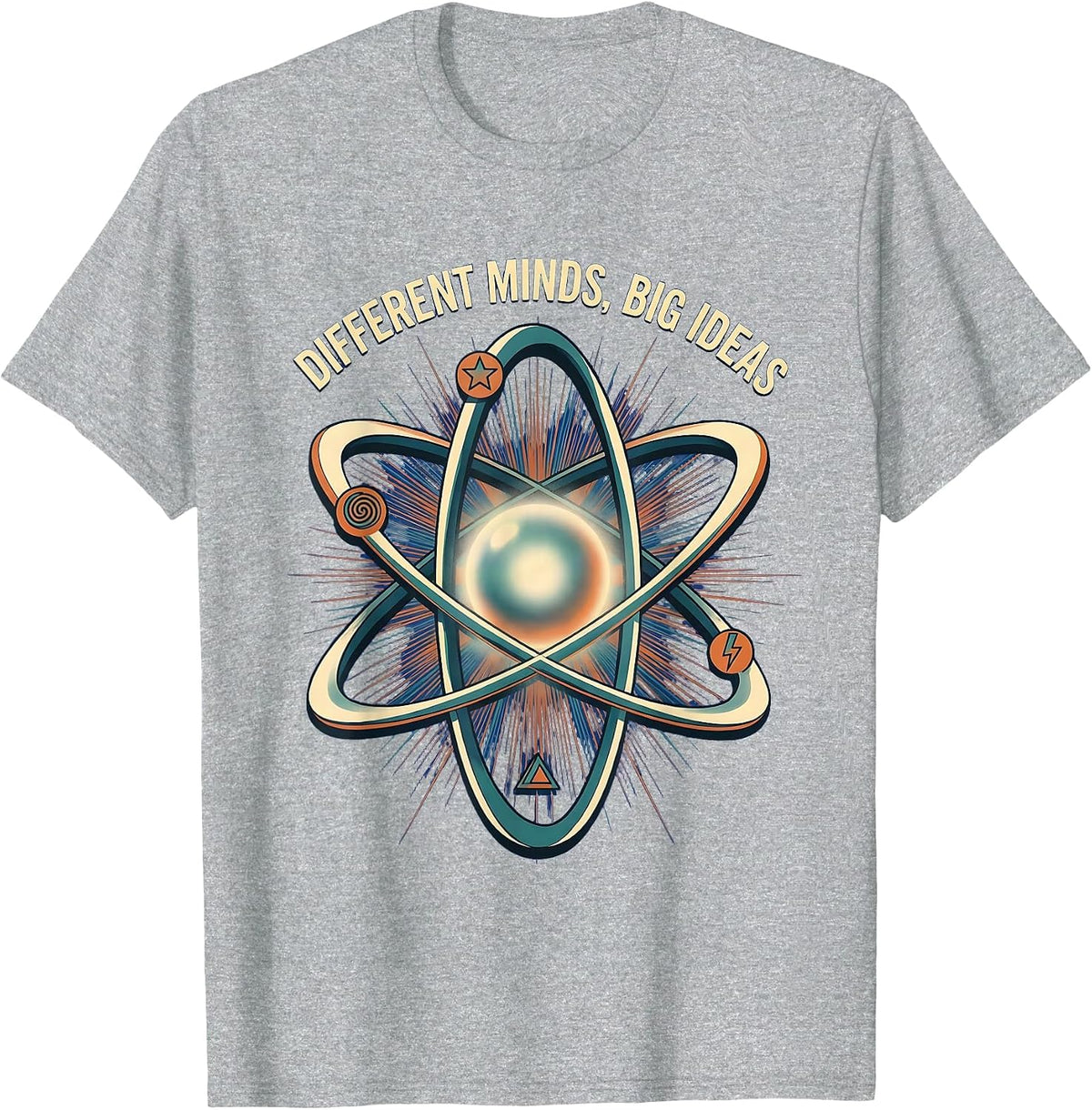 Men's Different Minds Big Ideas Neurodiversity Design T-Shirt - Heather Grey
