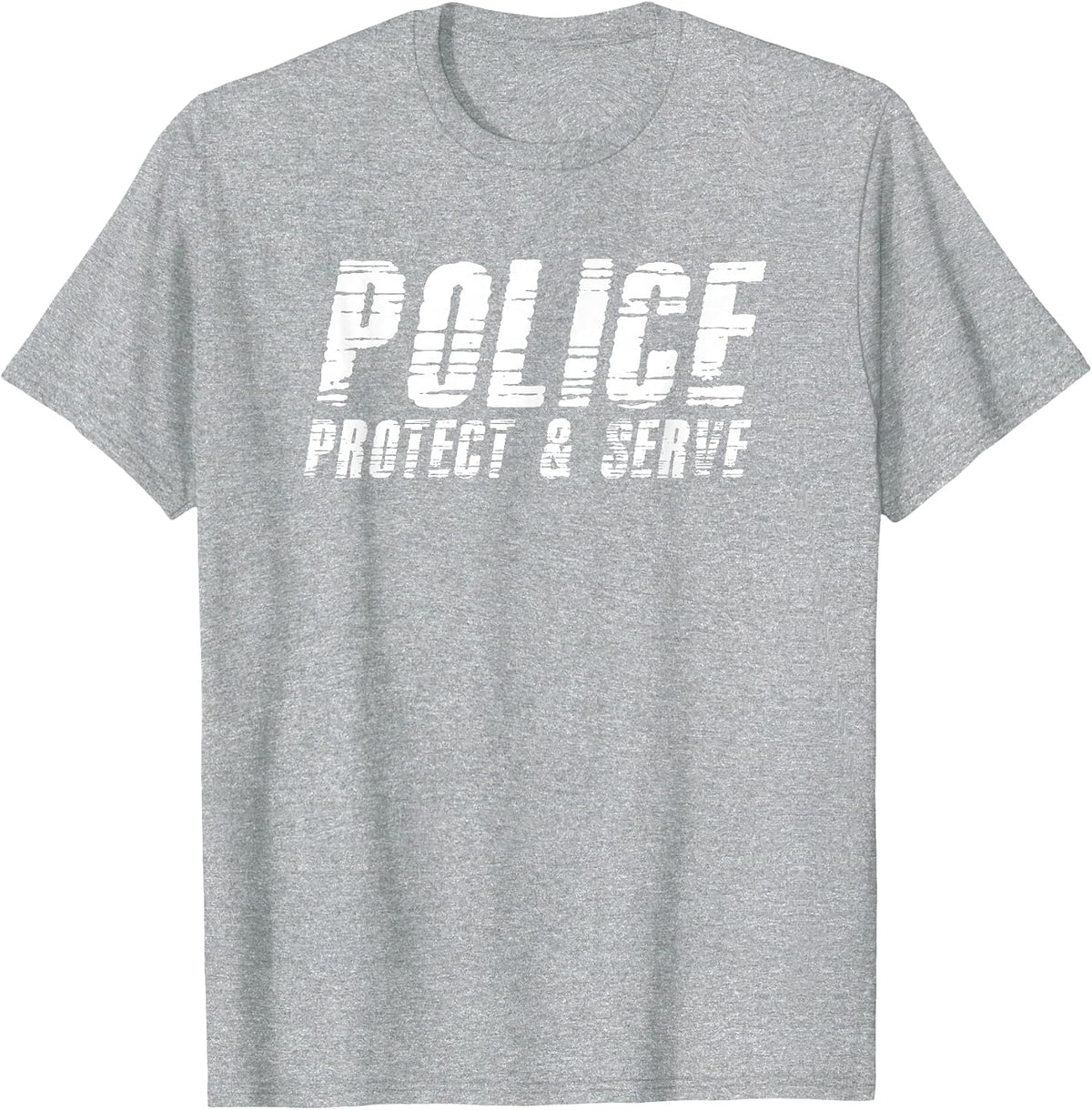 Police Protect and Serve T Shirt T-Shirt - Heather Grey