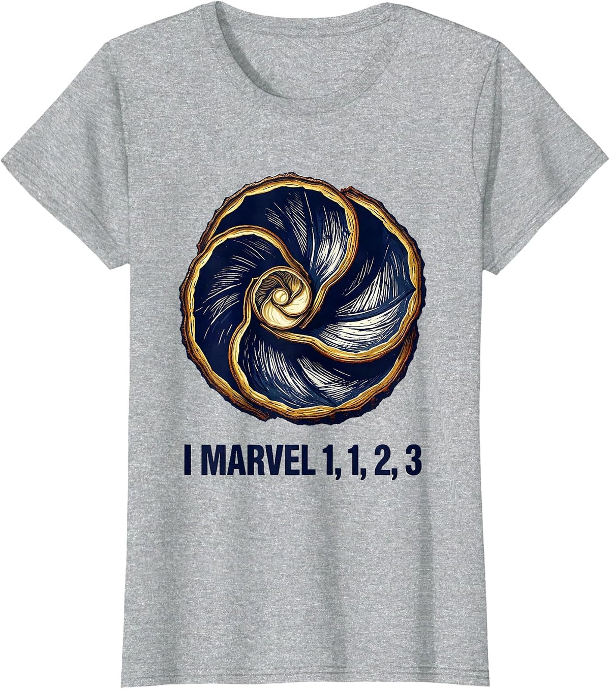 Women's I Marvel 1, 1, 2, 3 Fibonacci Golden Ratio Sacred Geometry T-Shirt - Heather Grey