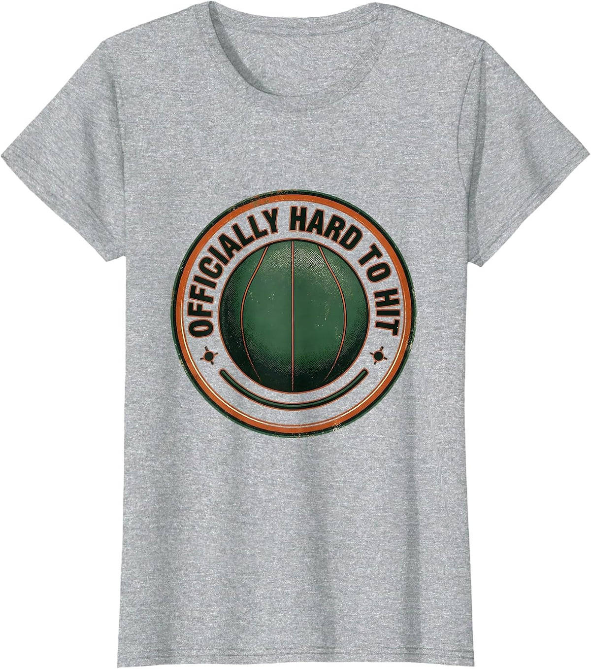 Officially Hard To Hit Vintage Dodgeball Pun Humor T-Shirt - Heather Grey