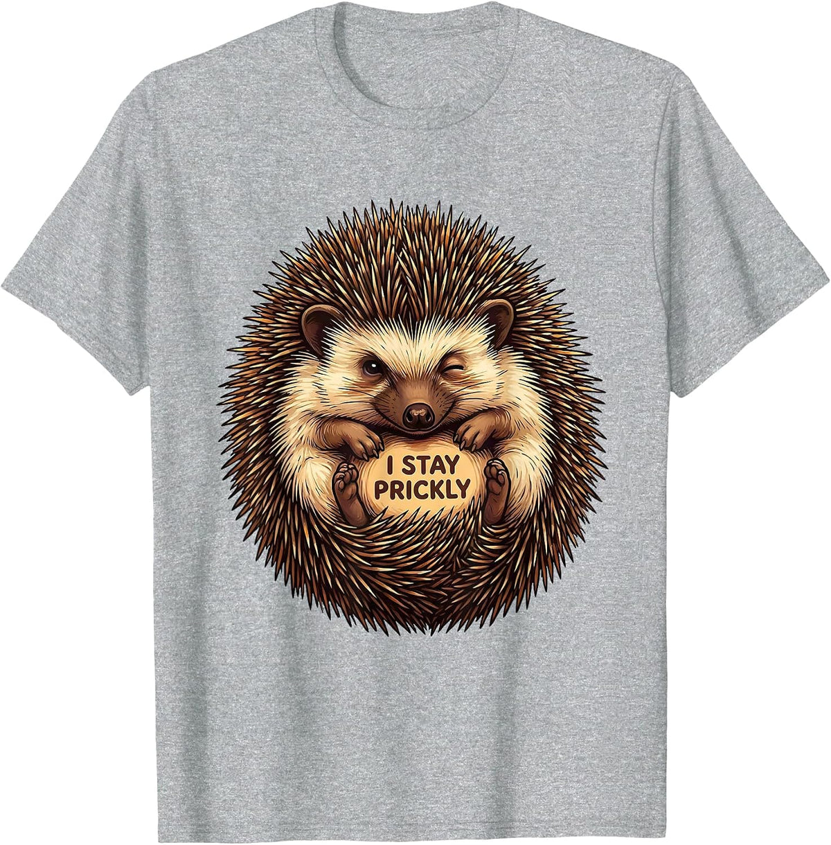 Men's I Stay Prickly Funny Hedgehog Lover Novelty Gift T-Shirt - Heather Grey