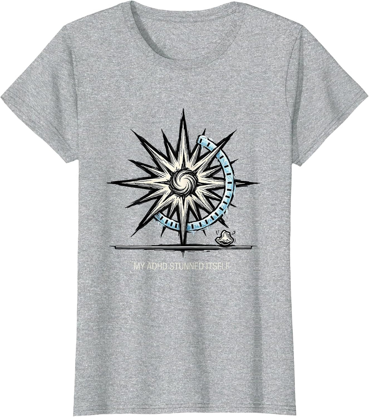 My ADHD Stunned Itself Funny Neurodiversity Meme ADHD T-Shirt - Heather Grey