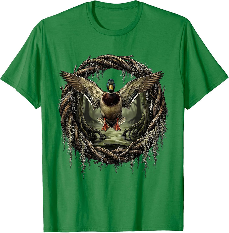 Men's Bottomland Camo Mallard Descending Cypress T-Shirt - Kelly Green