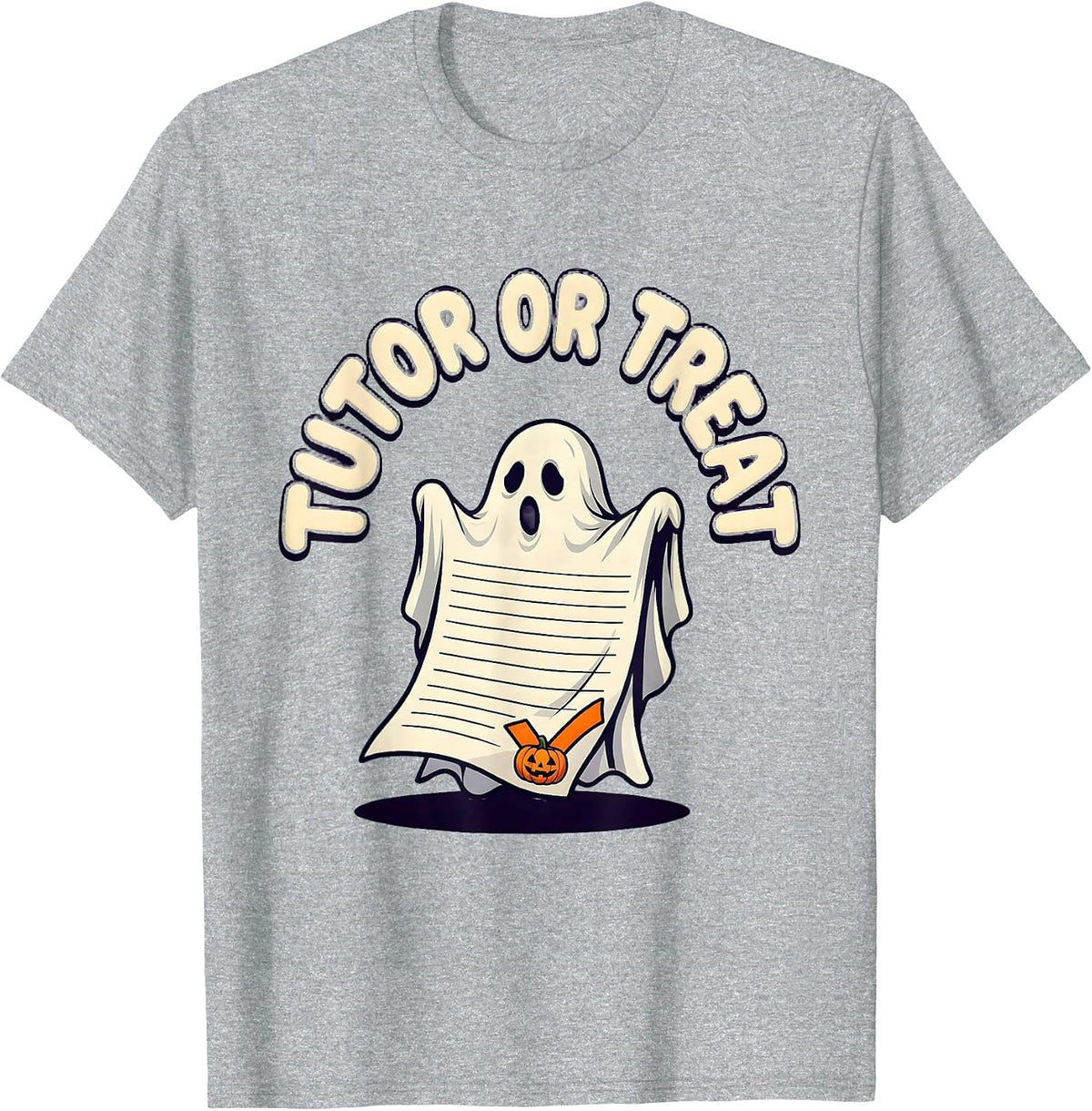 Men's Tutor Or Treat Funny Teacher Halloween Ghost Costume T-Shirt - Heather Grey