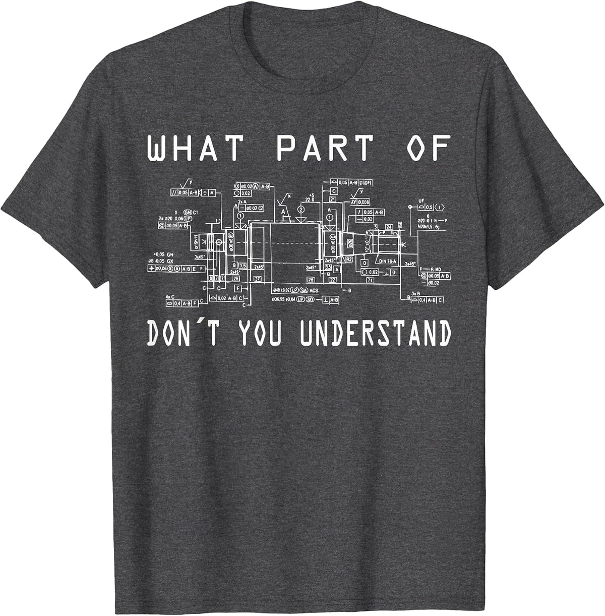 Constructor Mechanical Engineering Technical Draftsman Funny T-Shirt - Dark Heather Grey