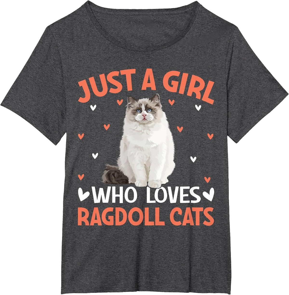 Just a Girl Who Loves Ragdoll Cats T-Shirt - Dark Heather Grey